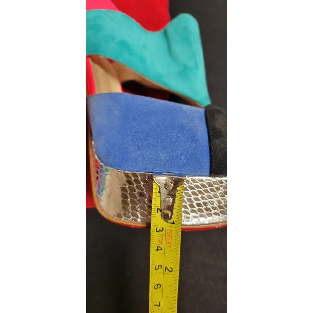 Multicolored Christian Louboutin  Pitou Python And Suede Platform Sandals Sz 39
